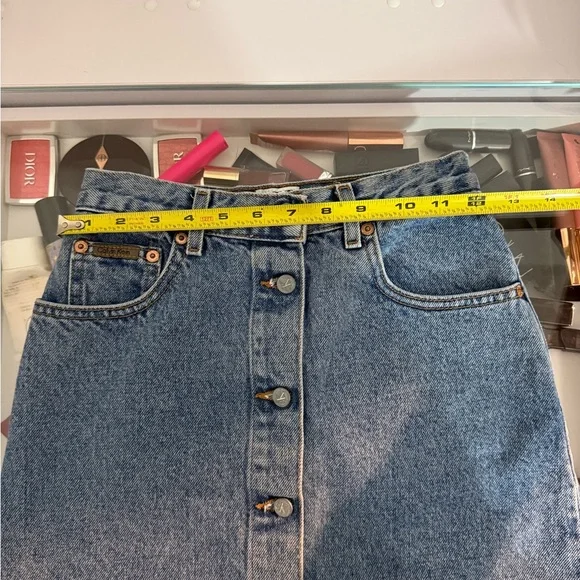 Calvin Klein Blue Denim Mini Skirt - Picture 3 of 6